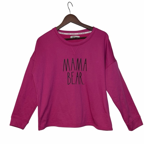 Rae Dunn Tops - Rae Dunn “Mama Bear” pink Crewneck sweatshirt size medium